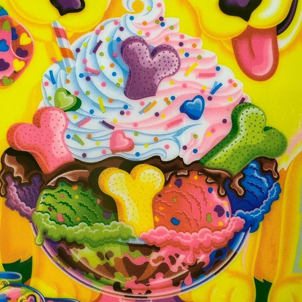 Vintage Lisa Frank Golden Retriever Puppy Ice Cream Zip Stationery Set Organizer